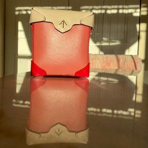 Like NEW Cherry Red and Cream Manu Atelier Pristine Crossbody/Shoulder Bag